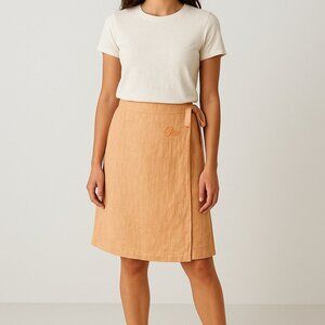 NWT Diesel 100% Linen Vintage Y2K Midi Length Skirt Size 16 Adjustable Side Tie